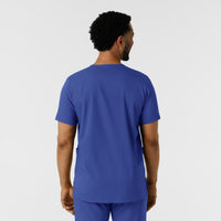 Boundless Men's Multi Pocket V-Neck Scrub Top Galaxy Blue back view
