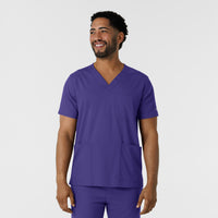 Boundless Men's Multi Pocket V-Neck Scrub Top Grape