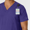 Boundless Men's Multi Pocket V-Neck Scrub Top Grape side detail 1