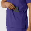 Boundless Men's Multi Pocket V-Neck Scrub Top Grape hemline detail