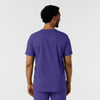 Boundless Men's Multi Pocket V-Neck Scrub Top Grape back view