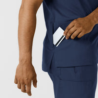 Boundless Men's Multi Pocket V-Neck Scrub Top - Navy