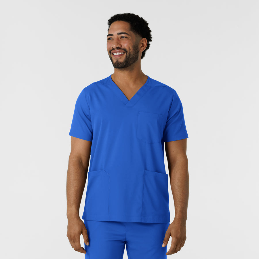 Boundless Men's Multi Pocket V-Neck Scrub Top Royal