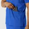 Boundless Men's Multi Pocket V-Neck Scrub Top Royal hemline detail