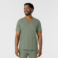 Boundless Men's Multi Pocket V-Neck Scrub Top Sage