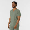 Boundless Men's Multi Pocket V-Neck Scrub Top Sage side view