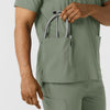 Boundless Men's Multi Pocket V-Neck Scrub Top Sage back detail