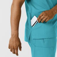 Boundless Men's Multi Pocket V-Neck Scrub Top - Teal