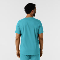 Boundless Men's Multi Pocket V-Neck Scrub Top Teal back view