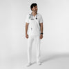 Boundless Men's Multi Pocket V-Neck Scrub Top White full scrub set