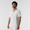 Boundless Men's Multi Pocket V-Neck Scrub Top White side view