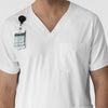 Boundless Men's Multi Pocket V-Neck Scrub Top White side detail 1