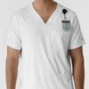 Boundless Men's Multi Pocket V-Neck Scrub Top White side detail 2