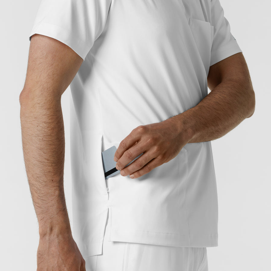 Boundless Men's Multi Pocket V-Neck Scrub Top - White