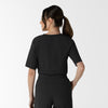 RENEW Women's Tuck-In Henley Scrub Top Black back view