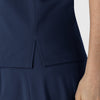 RENEW Women's Tuck-In Henley Scrub Top Navy front detail