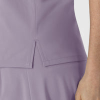 RENEW Women's Tuck-In Henley Scrub Top Wisteria front detail