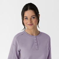 RENEW Women's Tuck-In Henley Scrub Top Wisteria back detail