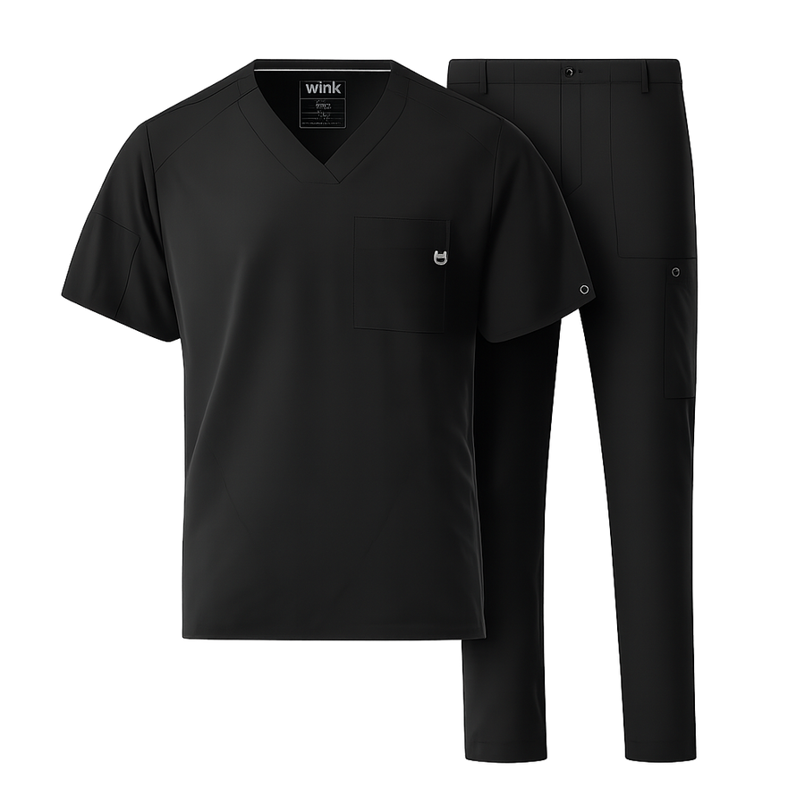 W123 Men's V-Neck and Cargo Scrub Set