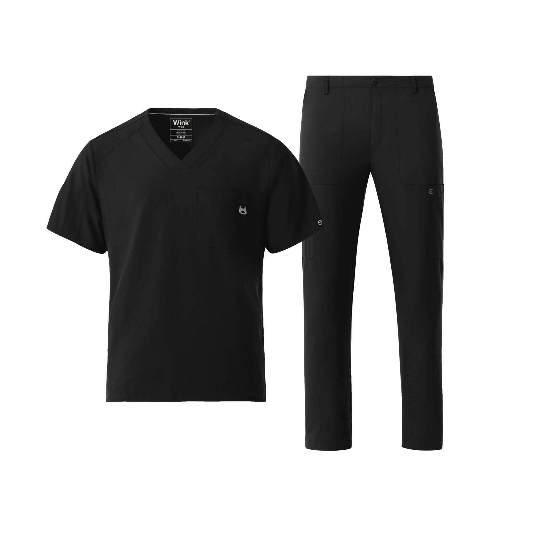 W123 Men's V-Neck and Cargo Scrub Set