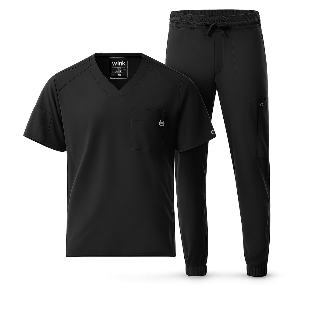 W123 Men's V-Neck and Jogger Scrub Set