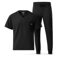 W123 Men's V-Neck and Jogger Scrub Set