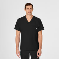 Wink W123 Men's V-Neck Scrub Top Black