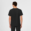 W123 Men's V-Neck Scrub Top Black back view