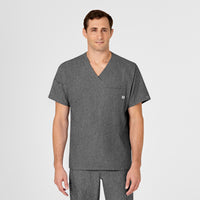 Wink W123 Men's V-Neck Scrub Top Charcoal Heather