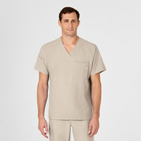 Wink W123 Men's V-Neck Scrub Top Khaki