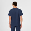 W123 Men's V-Neck Scrub Top Navy back view