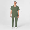 W123 Men's V-Neck Scrub Top Olive scrub set