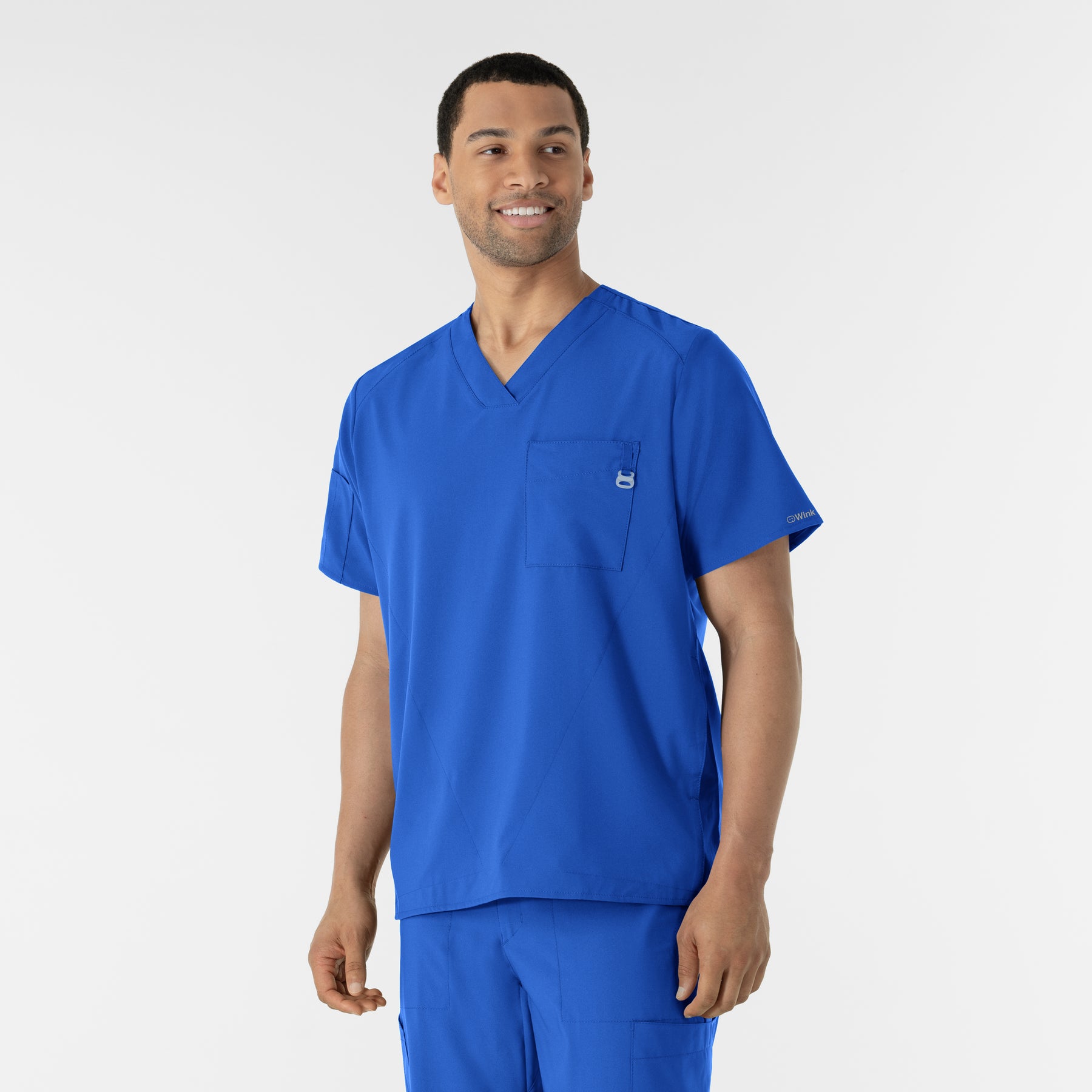 W123 Men's V-Neck Scrub Top Royal