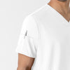 W123 Men's V-Neck Scrub Top White hemline detail
