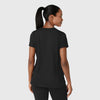 RENEW Knit Women's Flex-n-Reach Crew Neck Scrub Top Black back view