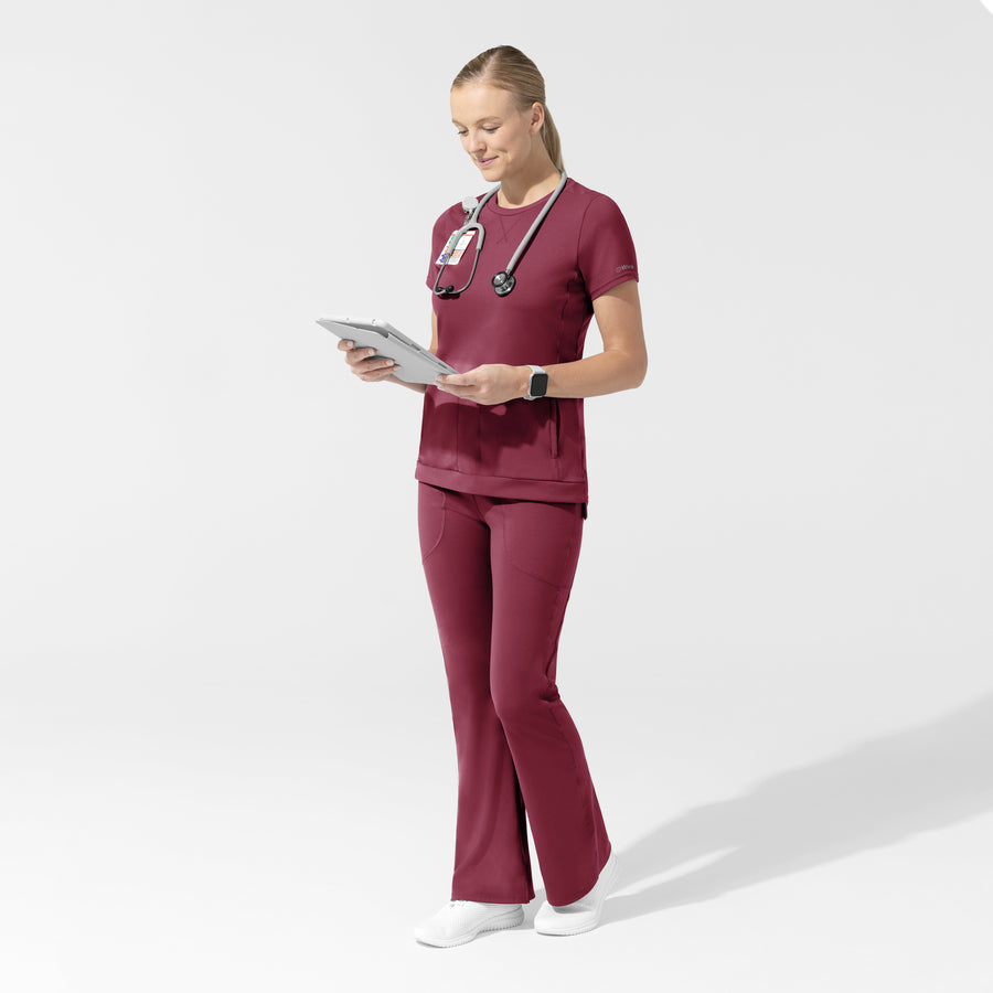 RENEW Knit Women's Flex-n-Reach Crew Neck Scrub Top Carnation full scrub set