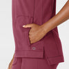 RENEW Knit Women's Flex-n-Reach Crew Neck Scrub Top Carnation side detail 1