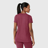 RENEW Knit Women's Flex-n-Reach Crew Neck Scrub Top Carnation back view