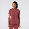 RENEW Knit Women's Flex-n-Reach Crew Neck Scrub Top Ruby