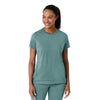 RENEW Knit Women's Flex-n-Reach Crew Neck Scrub Top - Vintage Teal