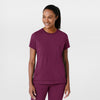 RENEW Knit Women's Flex-n-Reach Crew Neck Scrub Top - Wine