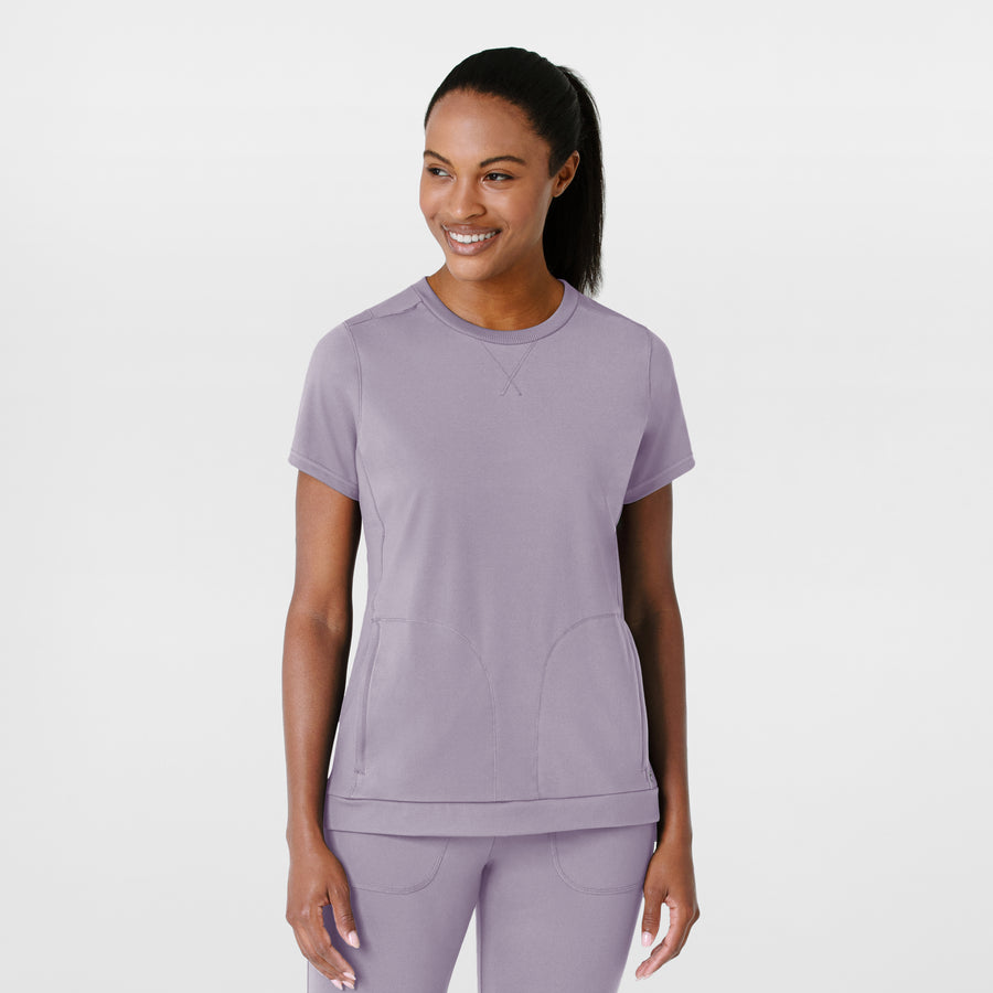 RENEW Knit Women's Flex-n-Reach Crew Neck Scrub Top Wisteria
