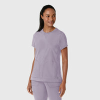 RENEW Knit Women's Flex-n-Reach Crew Neck Scrub Top Wisteria side view