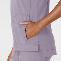 RENEW Knit Women's Flex-n-Reach Crew Neck Scrub Top Wisteria side detail 1