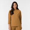 BLK Edit Women's Mock Neck 3/4 Sleeve Scrub Blouse - Auburn - spa uniform