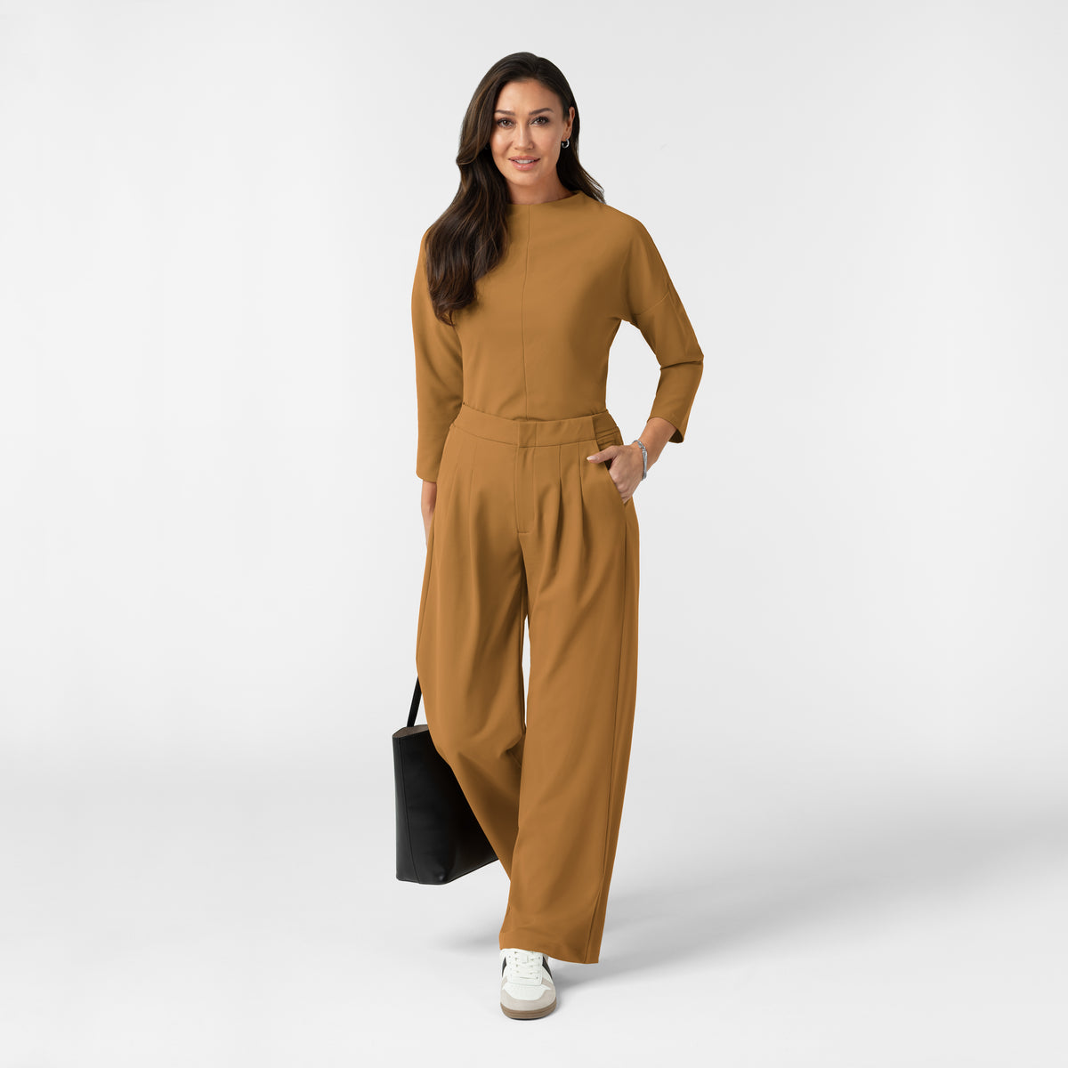 BLK Women's 3/4 Sleeve Tuck-in Scrub Top Auburn full scrub set