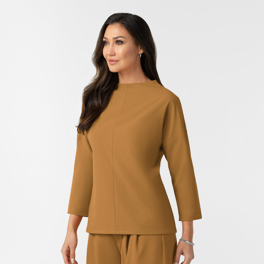 BLK Women's 3/4 Sleeve Tuck-in Scrub Top Auburn side view