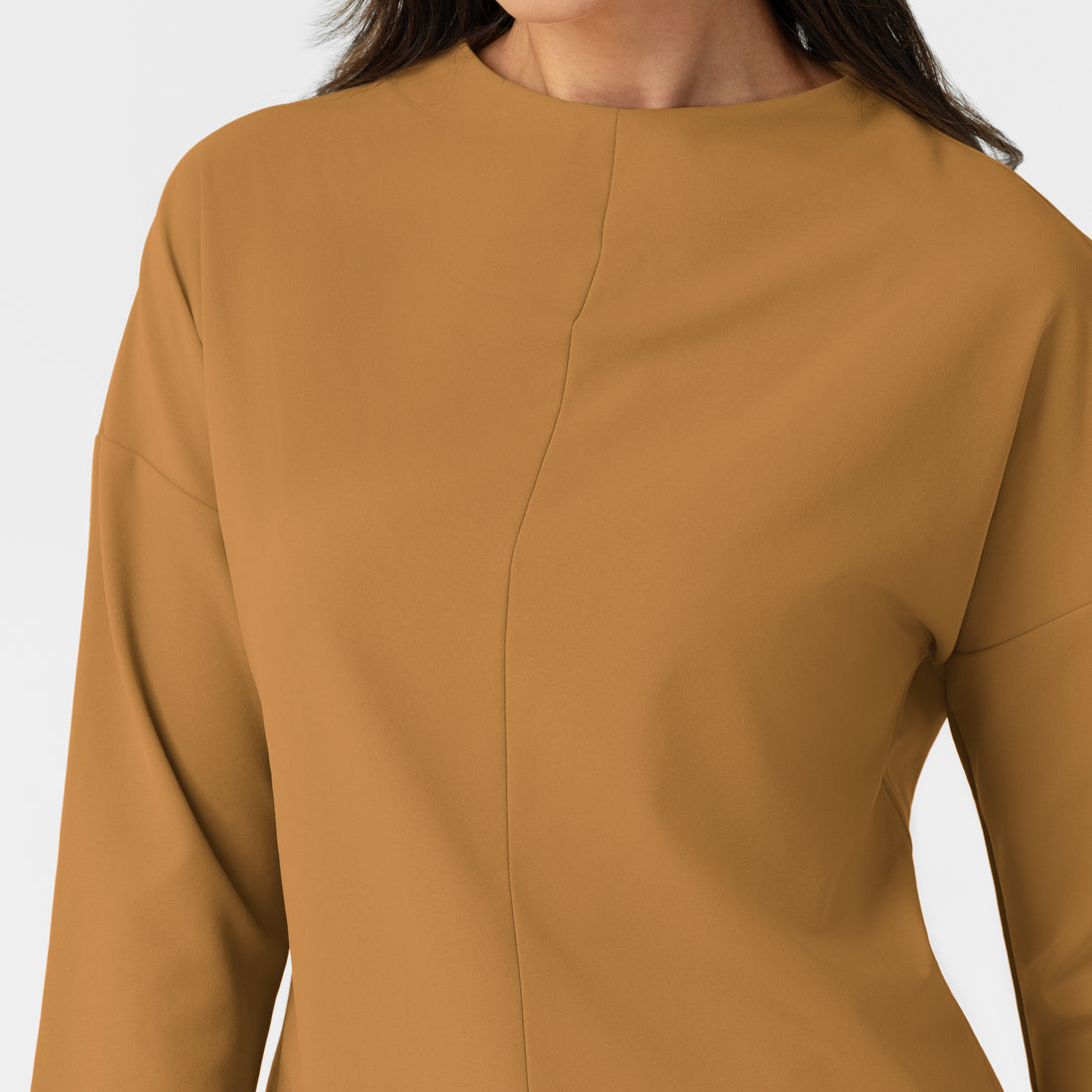 BLK Women's 3/4 Sleeve Tuck-in Scrub Top Auburn front detail