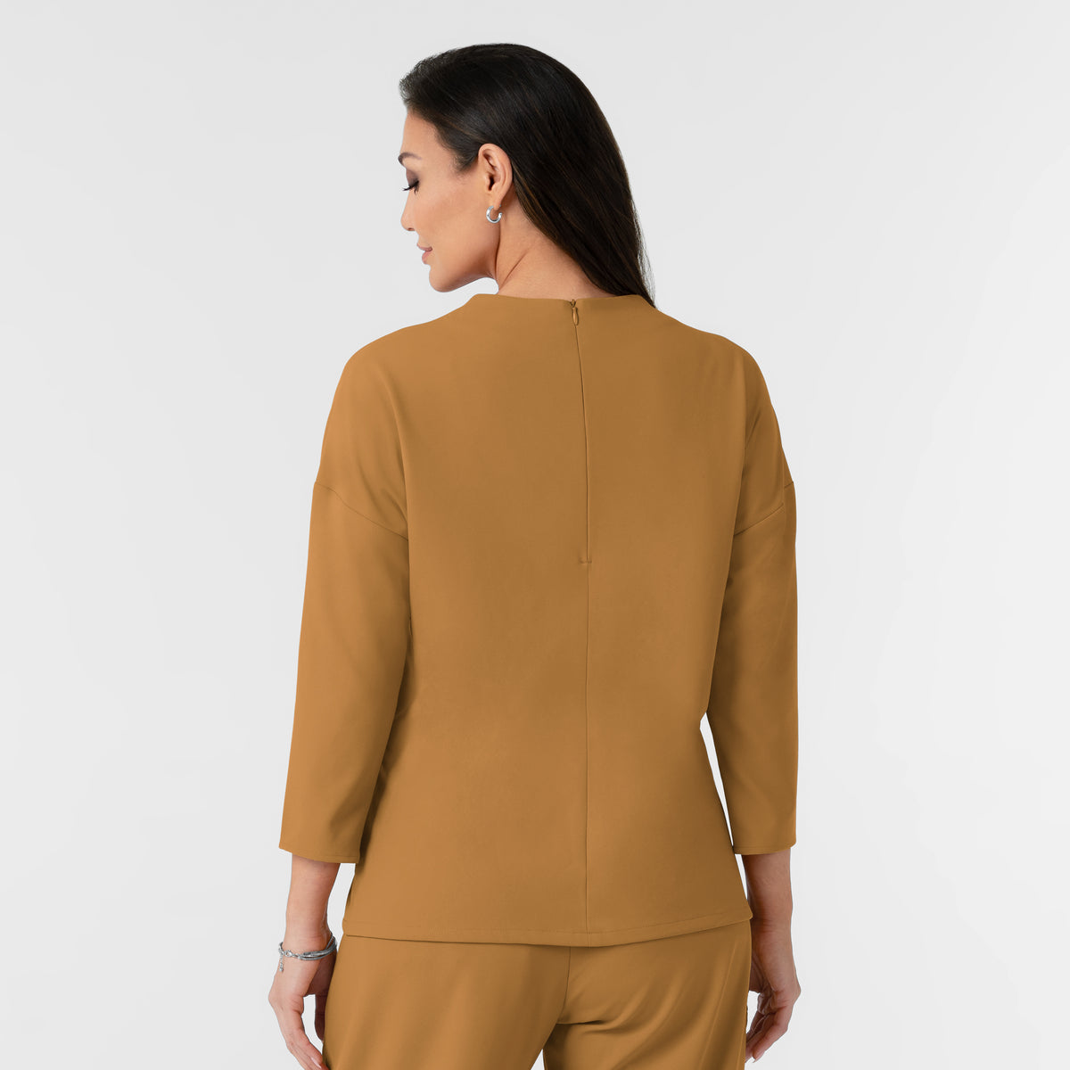 BLK Women's 3/4 Sleeve Tuck-in Scrub Top Auburn back view