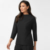 BLK Women's 3/4 Sleeve Tuck-in Scrub Top Black side view